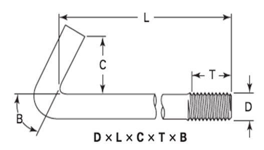  ASME B18.31.5 Acute Angle Hook Bolt