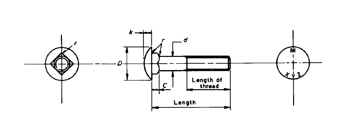 BS 4933 Carrauge Head Bolts