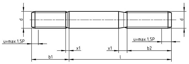 DIN 940 Studs, With Engagement Length 2,5 x D