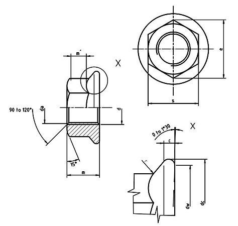 DIN 6923 Hexagon nuts with flange DIN 6923 Hexagon nuts with flange