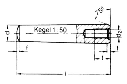 DIN 8736 Taper Pins with Internal Threads