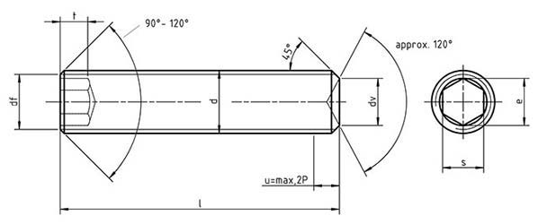 ISO 4029 Hexagon Socket Set Screws with cup Point